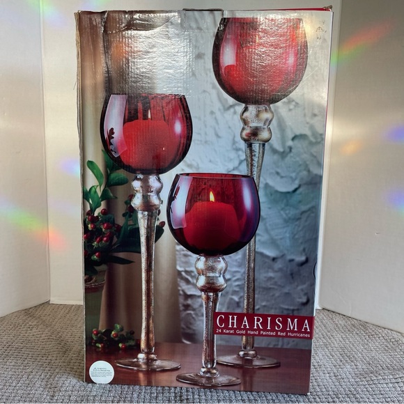 Charisma Accents New Charisma 24 Karat Hand Painted Red Hurricanes 